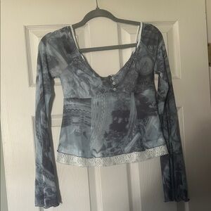 Urban Outfitters Artistic Gray Blouse